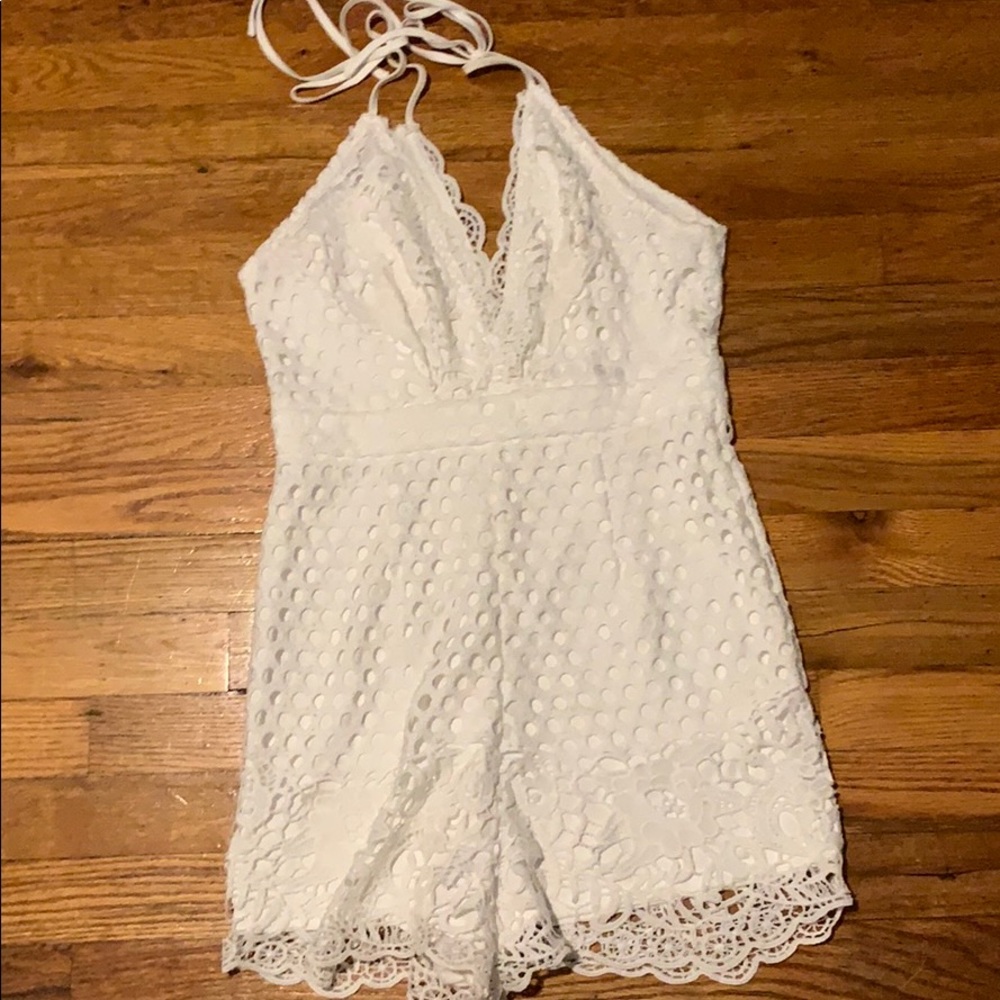 Fashion Nova white lace romper
